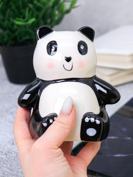 Копилка керамическая «Hugge panda», white (12,5х10 см) 