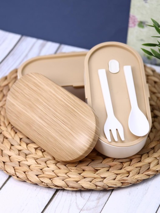 Ланчбокс &quot;Wood&quot;, white (ложка+вилка) 