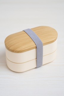 Ланчбокс "Wood", white (ложка+вилка)