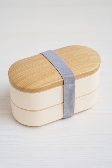 Ланчбокс "Wood", white (ложка+вилка)