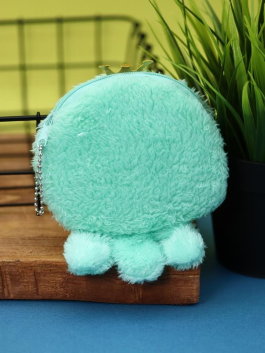 Кошелёк плюшевый &quot;Green octopus&quot;, green (10*12 см) 