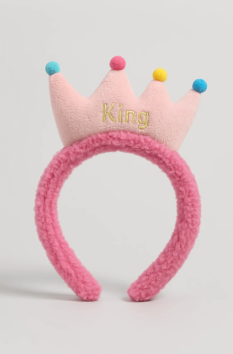 Плюшевый ободок для волос GIRLY &quot;Crown&quot;, pink 
