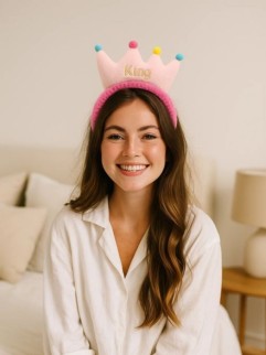 Плюшевый ободок для волос GIRLY &quot;Crown&quot;, pink