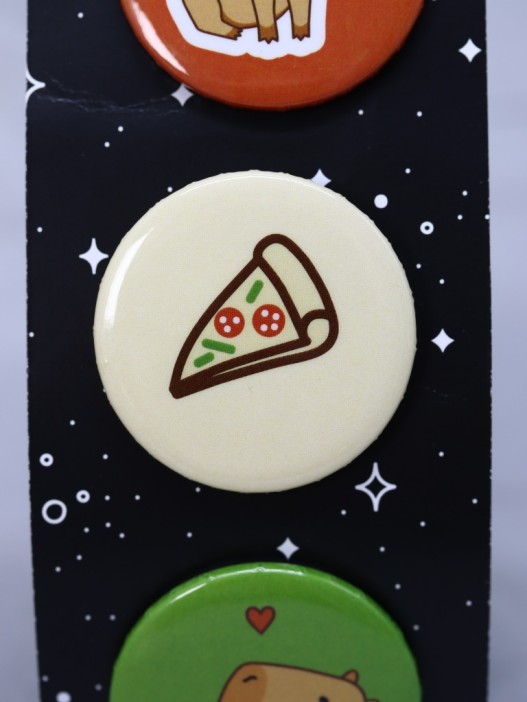 Набор значков 3 шт. iLikeGift «Capybara pizza» 