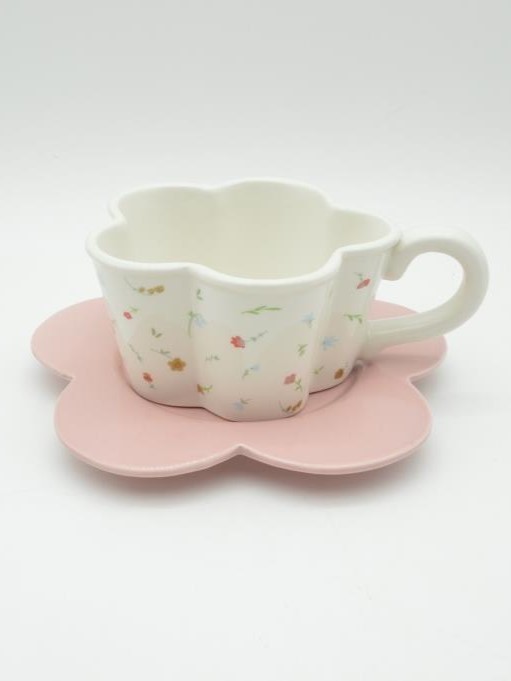 Кружка керамическая с блюдцем «Cozy dishes», white 