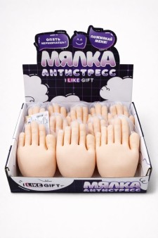 Мялка - антистресс «Дай пять», шоубокс iLikeGift 6 шт.