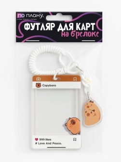 Футляр для карт с брелоком ПО ПЛАНУ. "Игривая Капибара", прозрачный