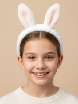 Повязка на голову GIRLY "Зайка", белая