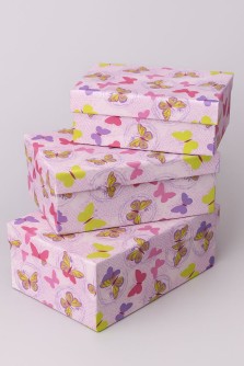 Набор подарочных коробок 3 в 1 «Butterflies», 18*12*7-21*14*8.5-23*16*9.5