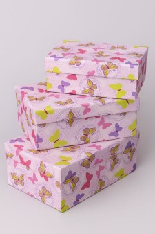 Набор подарочных коробок 3 в 1 «Butterflies», 18*12*7-21*14*8.5-23*16*9.5