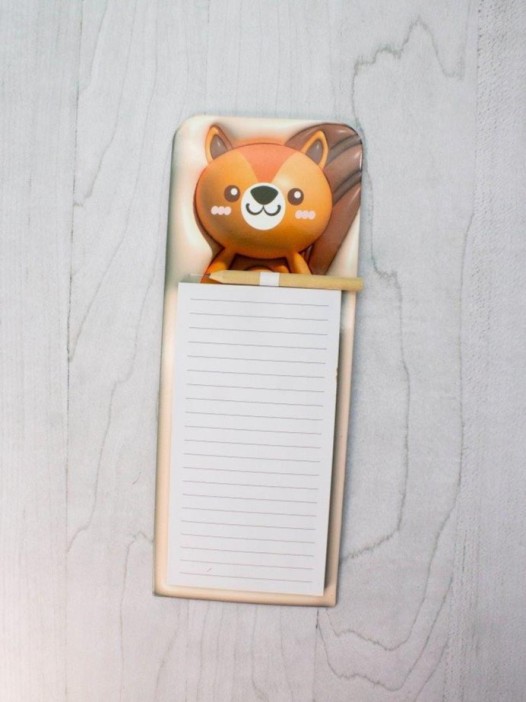 Магнитный блок для записей с карандашом «Animal family», orange, 10х27 см 