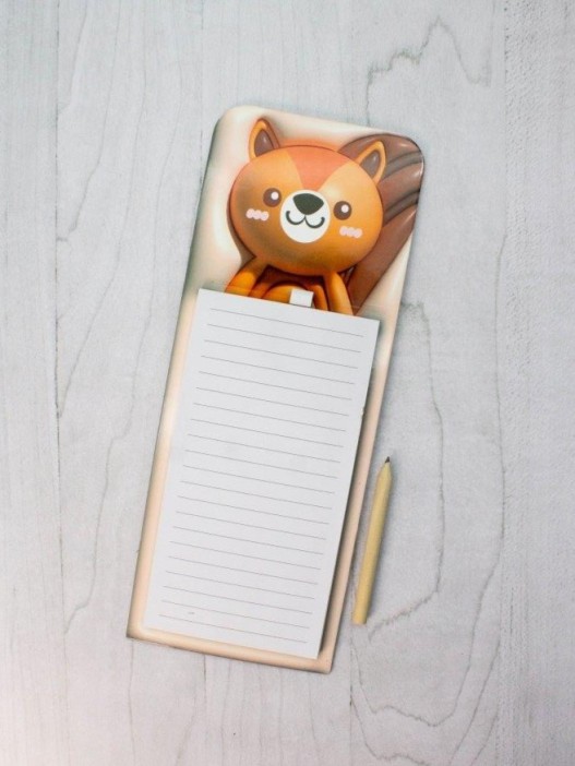 Магнитный блок для записей с карандашом «Animal family», orange, 10х27 см 