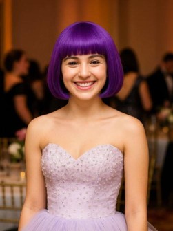 Парик карнавальный "Fancy chic", purple (25 см)