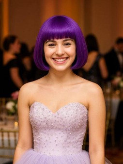 Парик карнавальный "Fancy chic", purple (25 см)