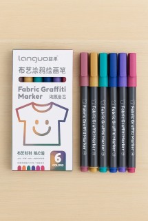 Набор маркеров для ткани 6 шт. "Graffiti three", mix