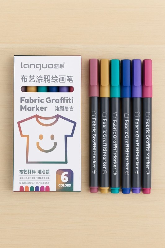 Набор маркеров для ткани 6 шт. "Graffiti three", mix 