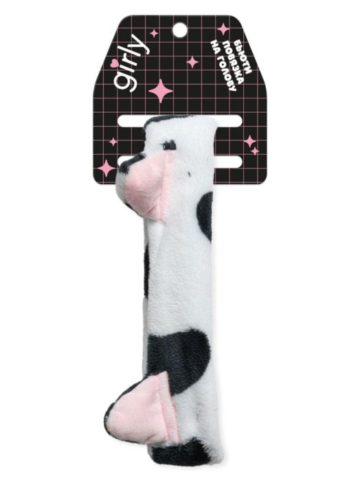 Повязка на голову GIRLY "Cow ears", white 