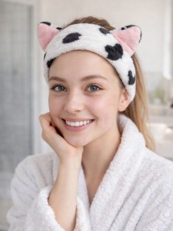 Повязка на голову GIRLY "Cow ears", white