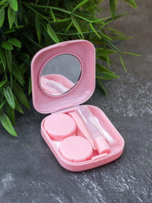 Контейнер для линз «Classic square», pink 