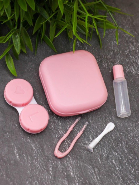 Контейнер для линз «Classic square», pink 