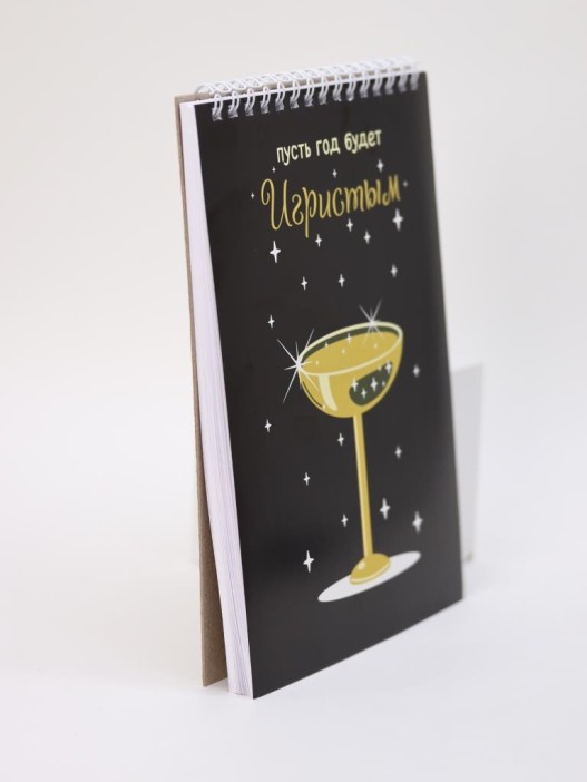 Скетчбук «Пусть год будет игристым», 14х20 см,  плотность 100 гр 