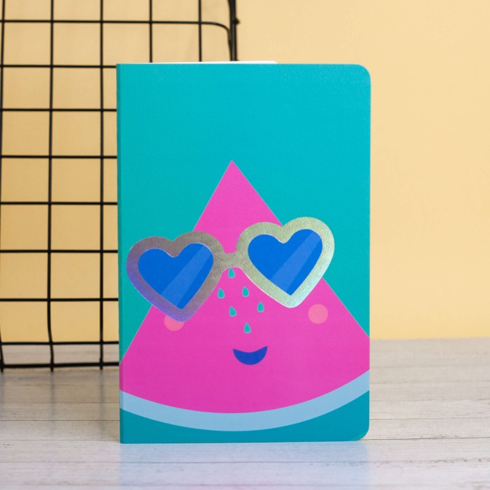 Тетрадь (A5) &quot;Eyes heart watermelon&quot;, (13.5*20.5) 