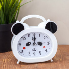 Часы-будильник "Smiling panda",  white