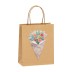 Пакет подарочный крафтовый «Brown Kraft», multi-colored flowers (21*25,5*10) 