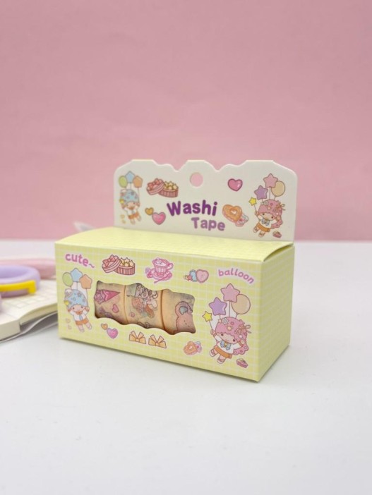 Набор декоративного скотча 4 шт. &quot;Cute ballon&quot; yellow 