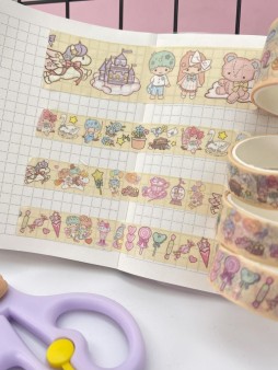 Набор декоративного скотча 4 шт. "Cute ballon" yellow