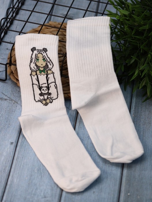 Носки женские &quot;Perfect panda girl&quot;, р. 35-40, белый 