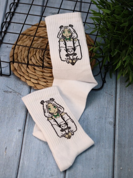 Носки женские &quot;Perfect panda girl&quot;, р. 35-40, белый 