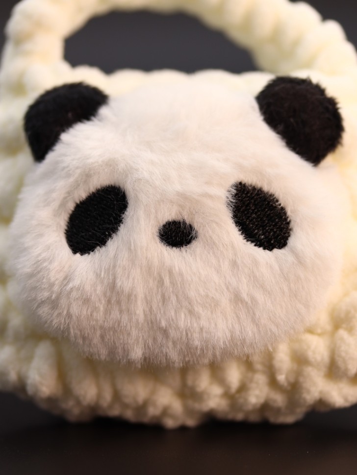 Сумочка для наушников "Panda", white (11.5*9.5 см)