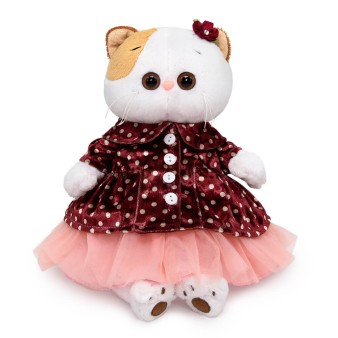 Мягкая игрушка "Кошечка Ли-Ли в бархатном жакете и юбочке" (24 см)