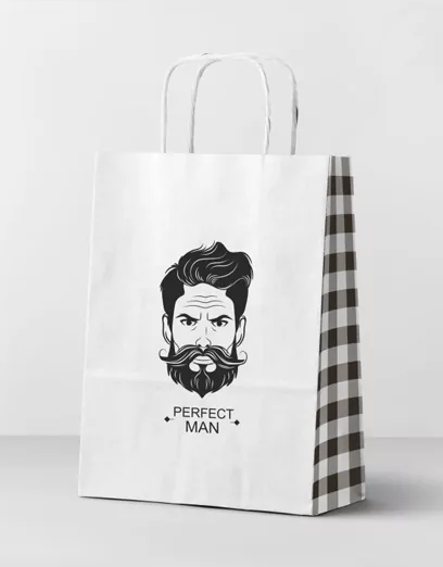 Пакет подарочный "Perfect man", white (24*14*30) 