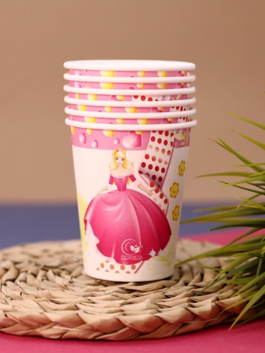 Набор бумажных стаканов 6 шт. "Принцесса" (250 мл) 