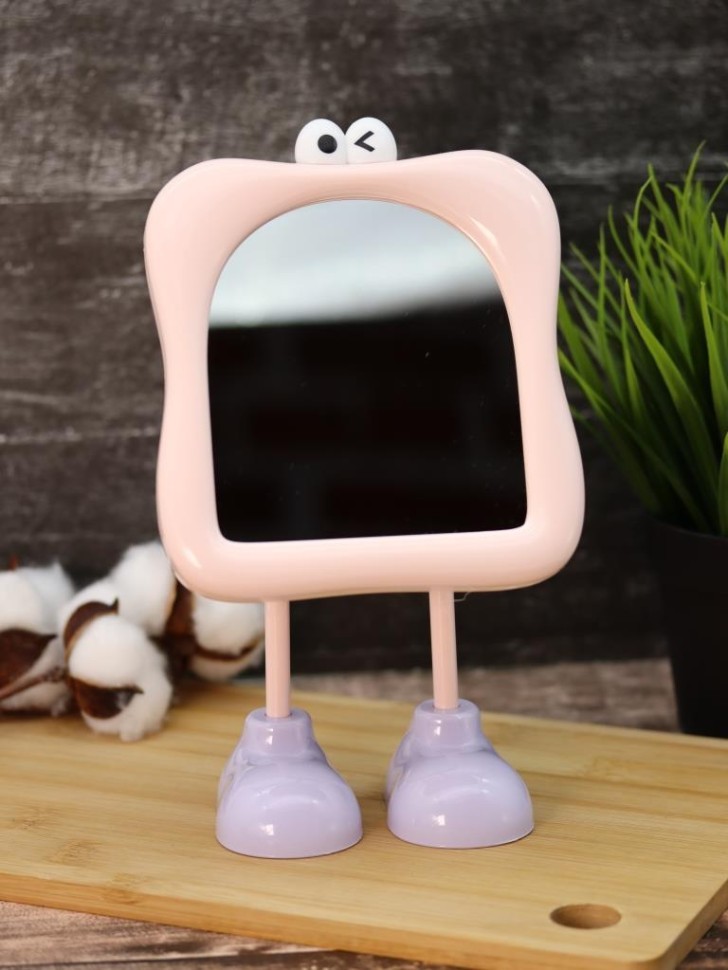 Зеркало настольное GIRLY "Веселые ножки", розовое