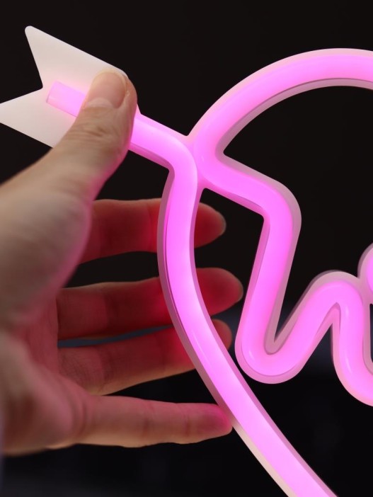 Неоновый LED ночник настольный &quot;Love in the heart&quot;, розовое свечение (32,5*29 см) 