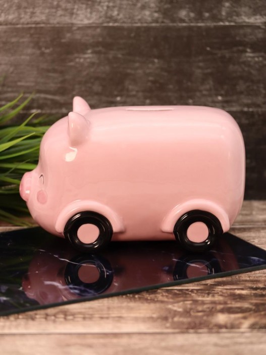 Копилка керамическая «Pig car», pink (20,3х11,1х11,1 см) 