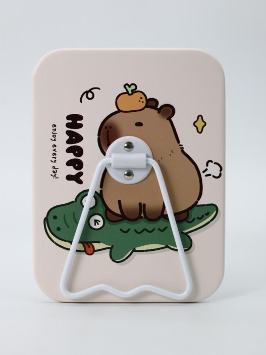 Зеркало настольное &quot;Capybara is happy one&quot;, беж, 12*15,6 см 