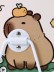 Зеркало настольное &quot;Capybara is happy one&quot;, беж, 12*15,6 см 