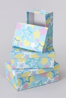 Набор подарочных коробок 3 в 1 «Stars and hearts», 18*12*7-21*14*8.5-23*16*9.5