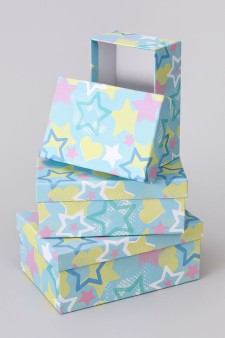 Набор подарочных коробок 3 в 1 «Stars and hearts», 18*12*7-21*14*8.5-23*16*9.5