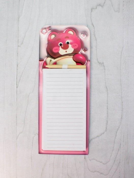 Магнитный блок для записей с карандашом «Animal family», purple, 10х27 см 