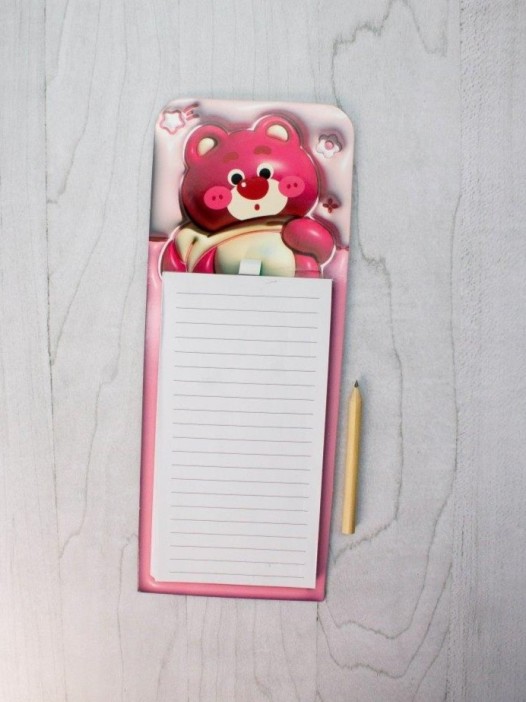 Магнитный блок для записей с карандашом «Animal family», purple, 10х27 см 