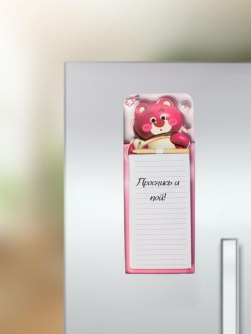 Магнитный блок для записей с карандашом «Animal family», purple, 10х27 см