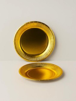 Набор бумажных тарелок 20 шт. "Golden party" (180 мм)