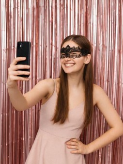 Праздничный занавес, дождик для фотозоны "Gleaming rain", pink (100*200 см)