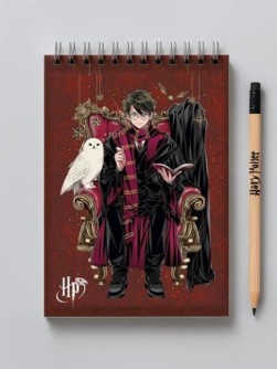 Блокнот А5 "Гарри Поттер-3", 60л, клетка, картон 200 гр/м2, (141*201 мм)
