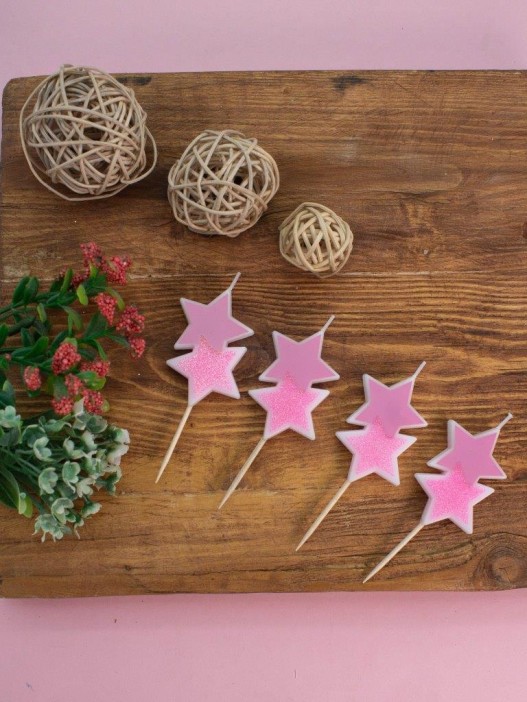 Набор свечей 4 шт. &quot;Star glow&quot;, pink (12 см) 